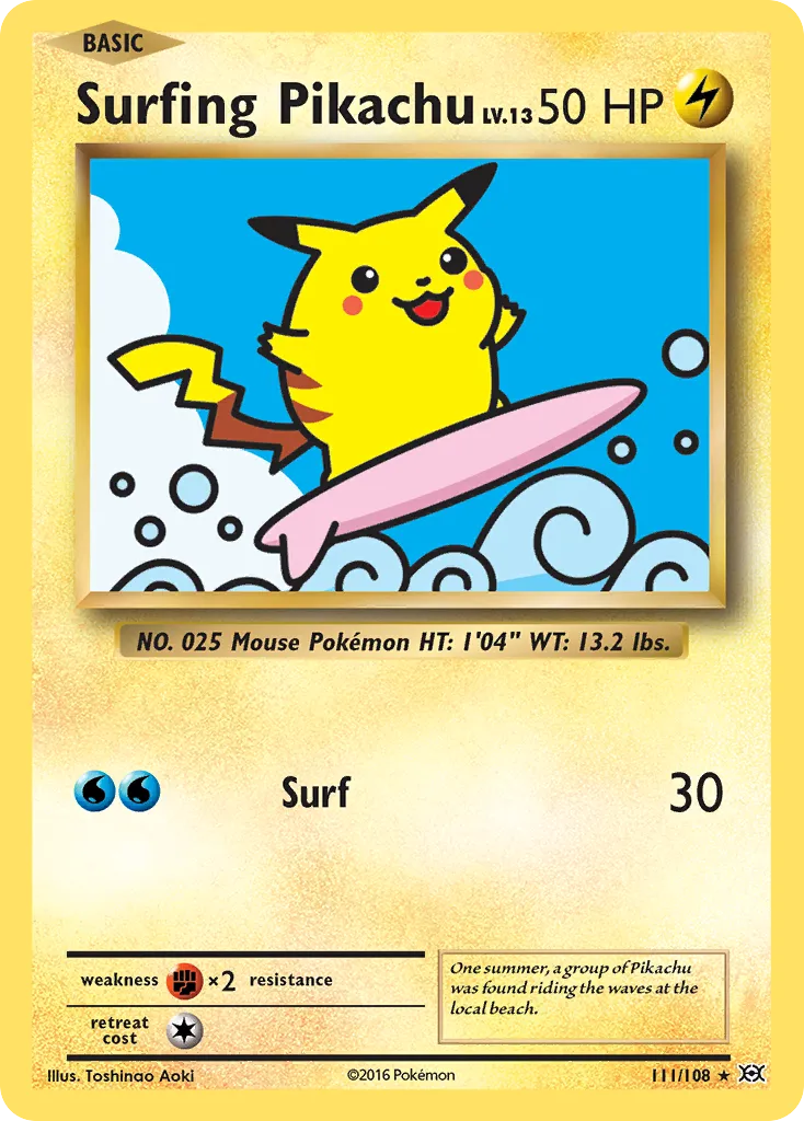 Surfing Pikachu — XY - Evolutions — Pokemon