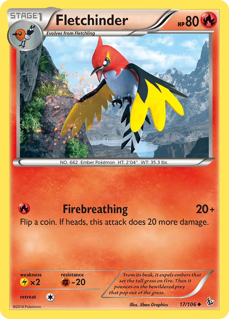 Fletchinder — XY - Flashfire — Pokémon