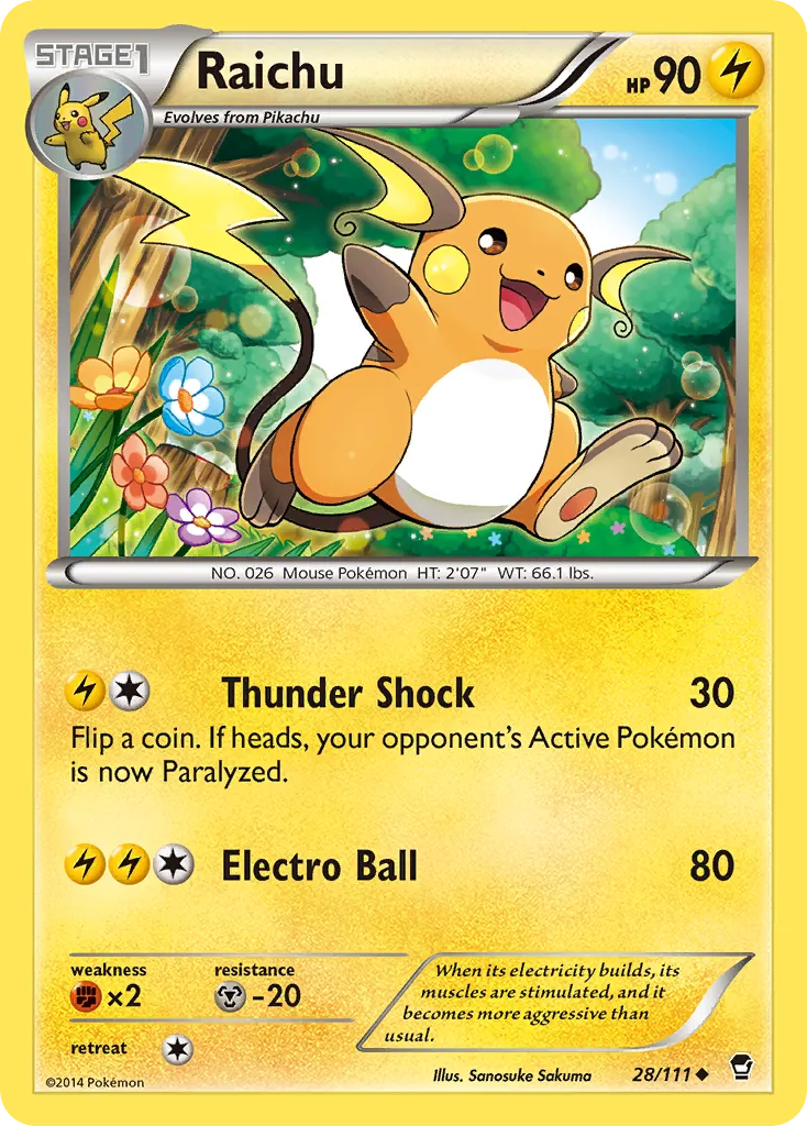Raichu — XY - Furious Fists — Pokémon