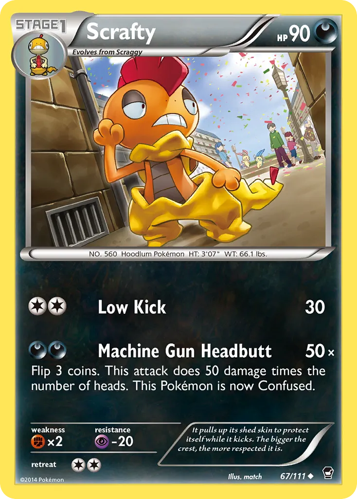 Scrafty — XY - Furious Fists — Pokémon