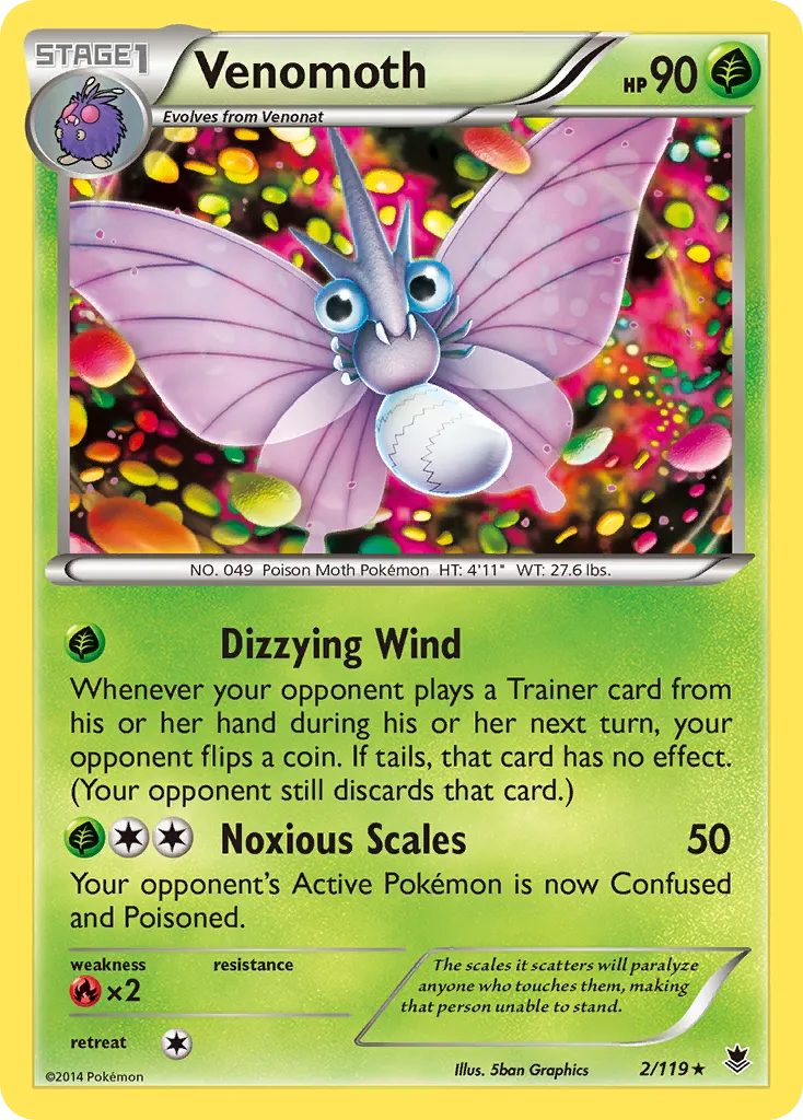 Venomoth — XY - Phantom Forces — Pokémon