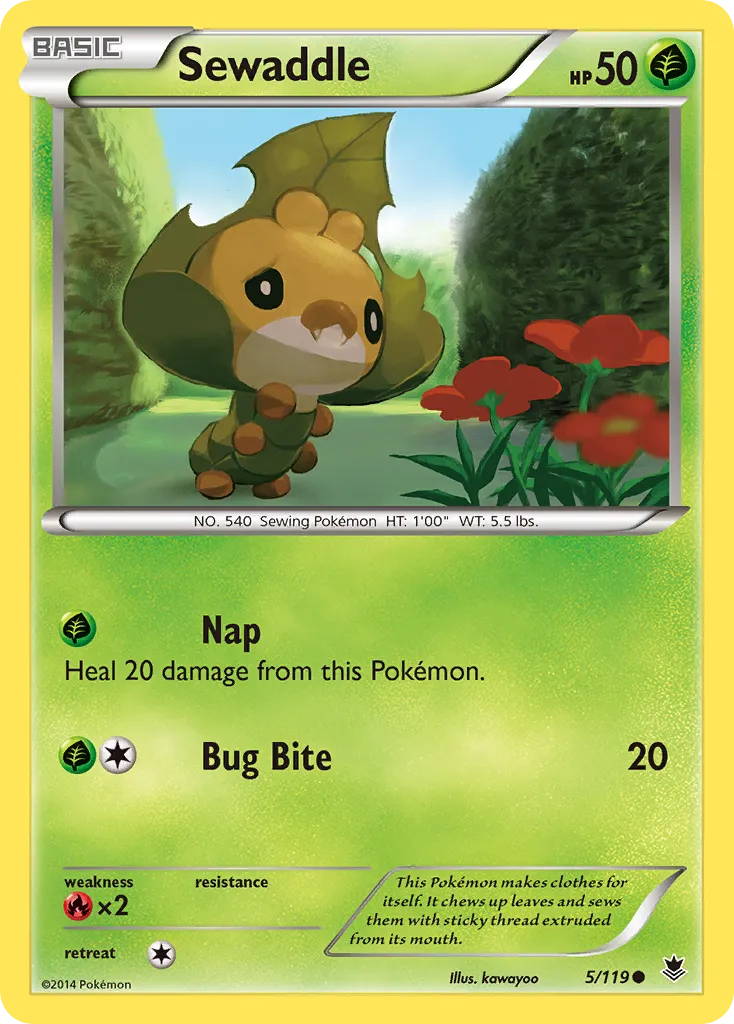 Sewaddle — XY - Phantom Forces — Pokémon