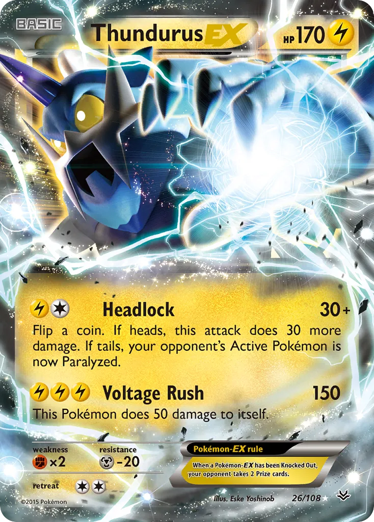 Thundurus EX — XY - Roaring Skies — Pokemon