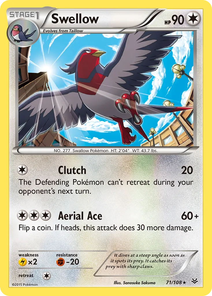 Swellow — XY - Roaring Skies — Pokemon