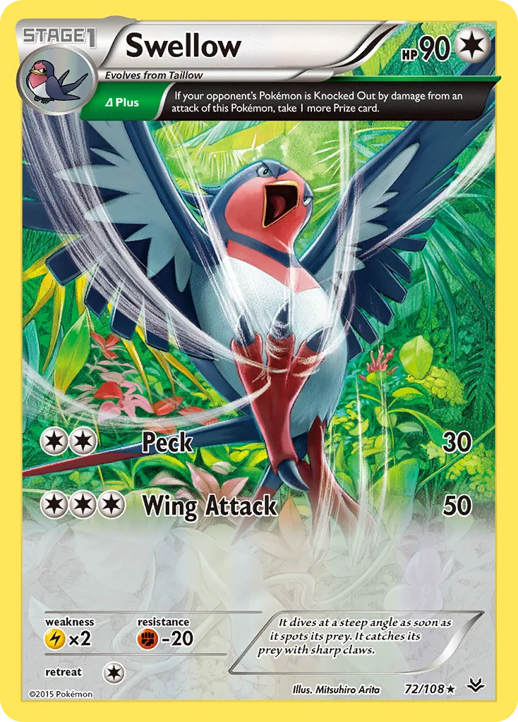 Swellow — XY - Roaring Skies — Pokémon