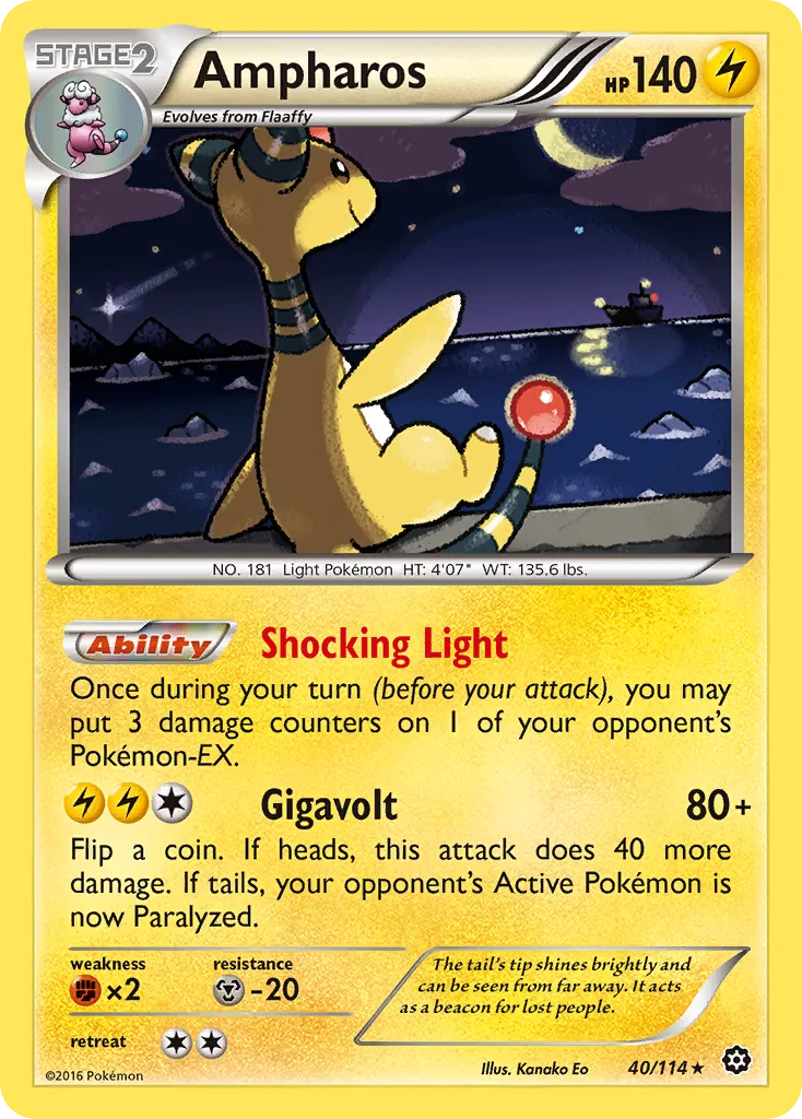 Ampharos — XY - Steam Siege — Pokémon
