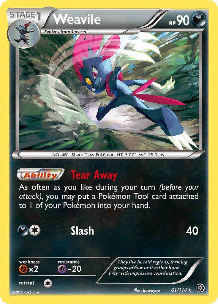 Weavile — XY - Steam Siege — Pokémon