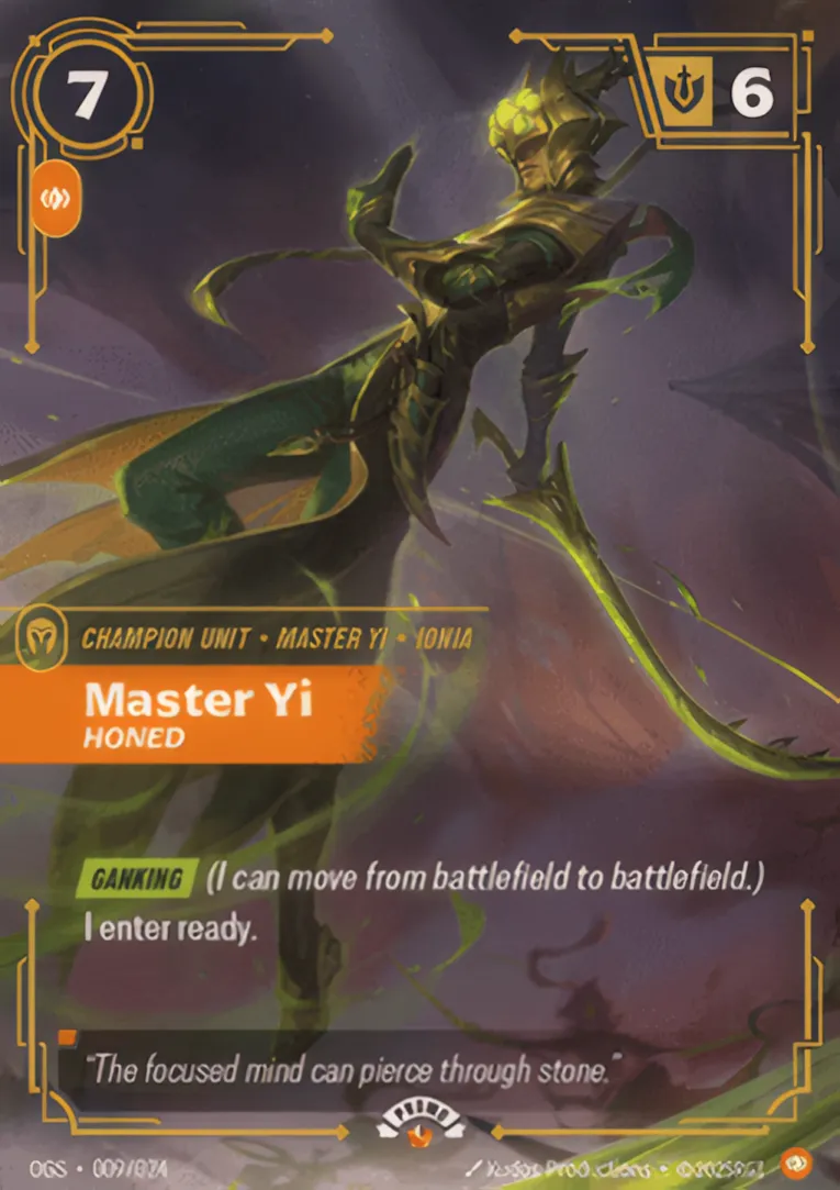 Master Yi - Honed — Spiritforged - Promo Cards — Riftbound