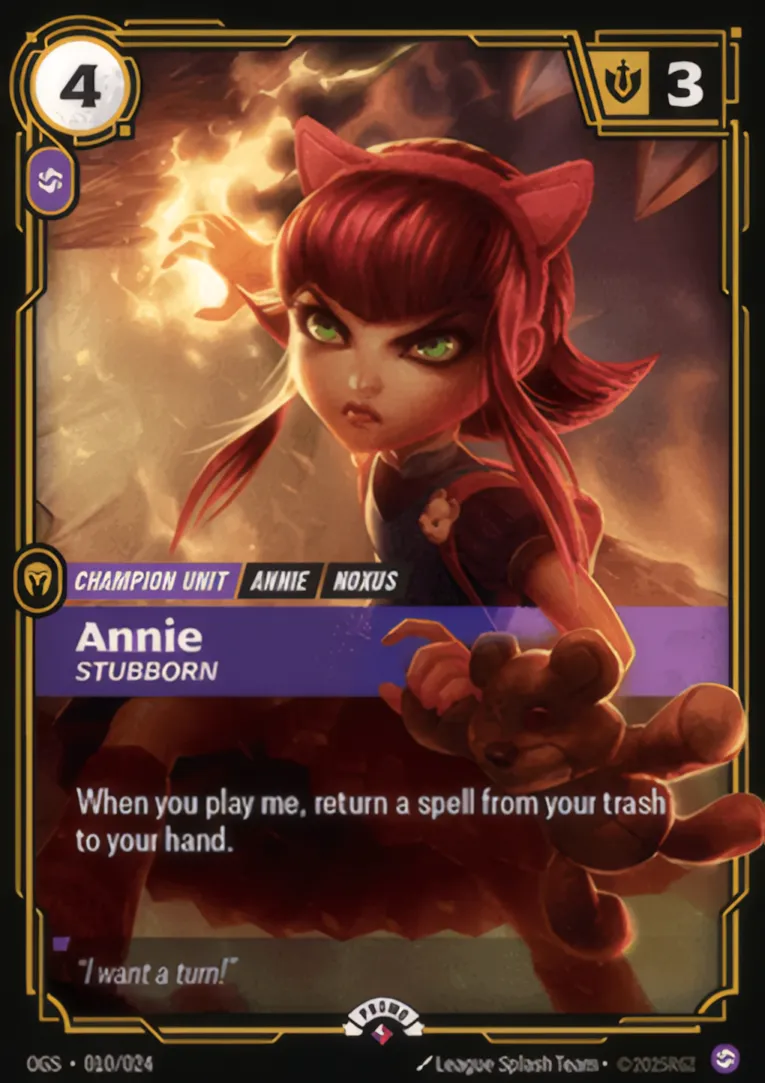 Annie - Stubborn — Spiritforged - Promo Cards — Riftbound