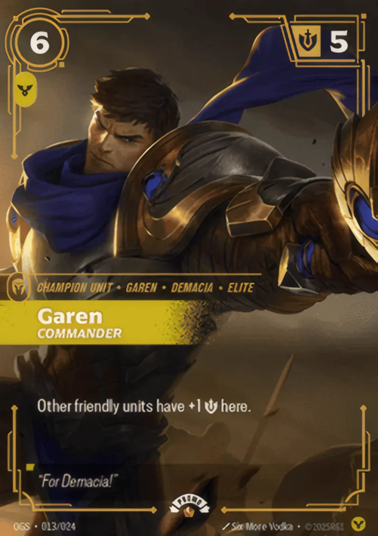 Garen - Commander — Spiritforged - Promo Cards — Riftbound: League of Legends TCG