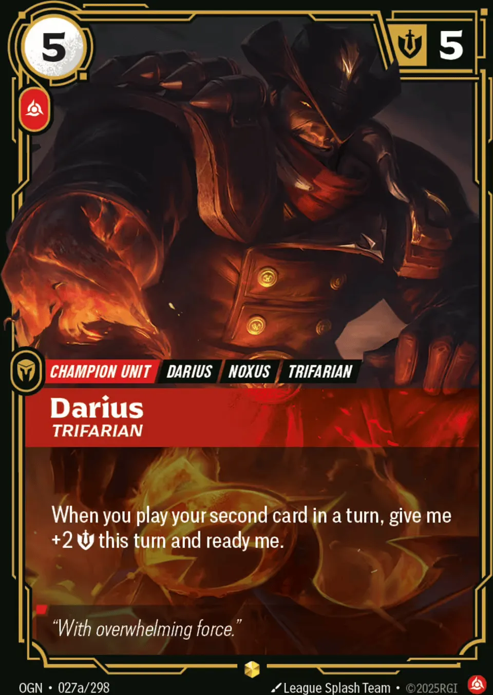 Darius - Trifarian (alt) from Origins - Main Set - Riftbound: League of Legends TCG