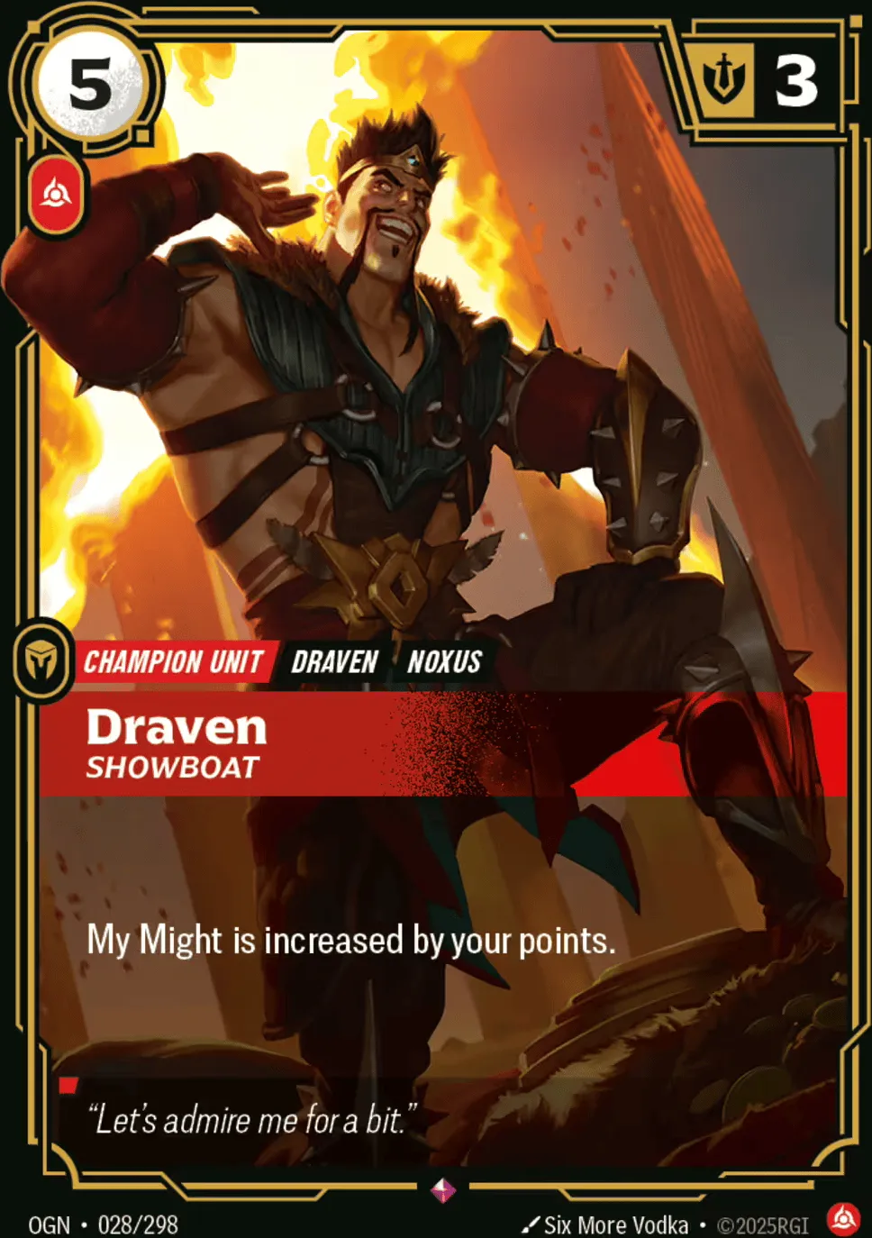 Draven - Showboat — Origins - Main Set — Riftbound