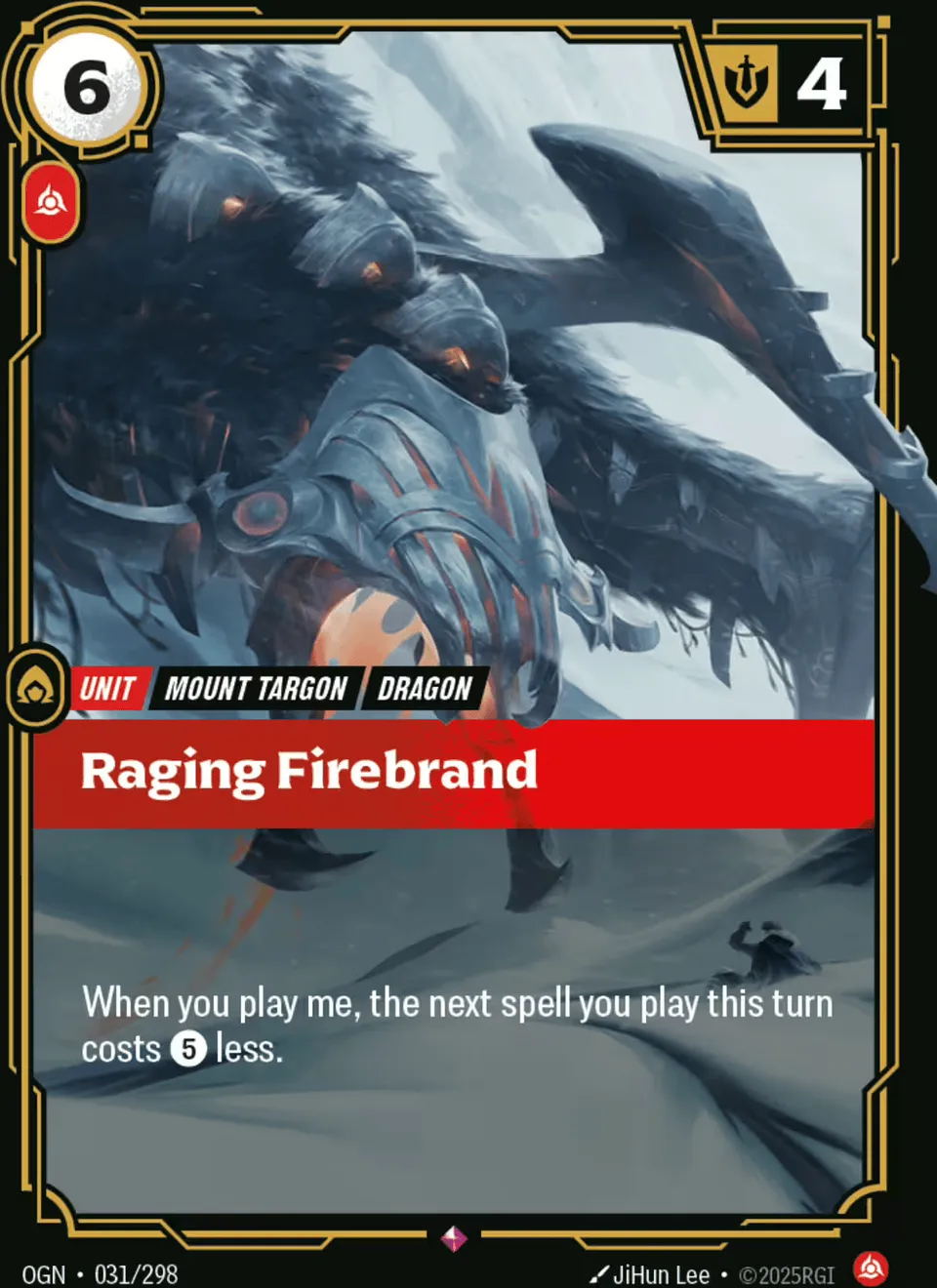 Raging Firebrand from Origins - Main Set - Riftbound: League of Legends TCG