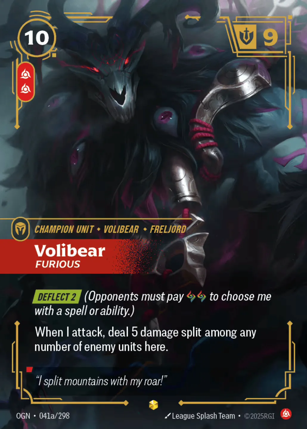Volibear - Furious (alt) — Origins - Main Set — Riftbound: League of Legends TCG