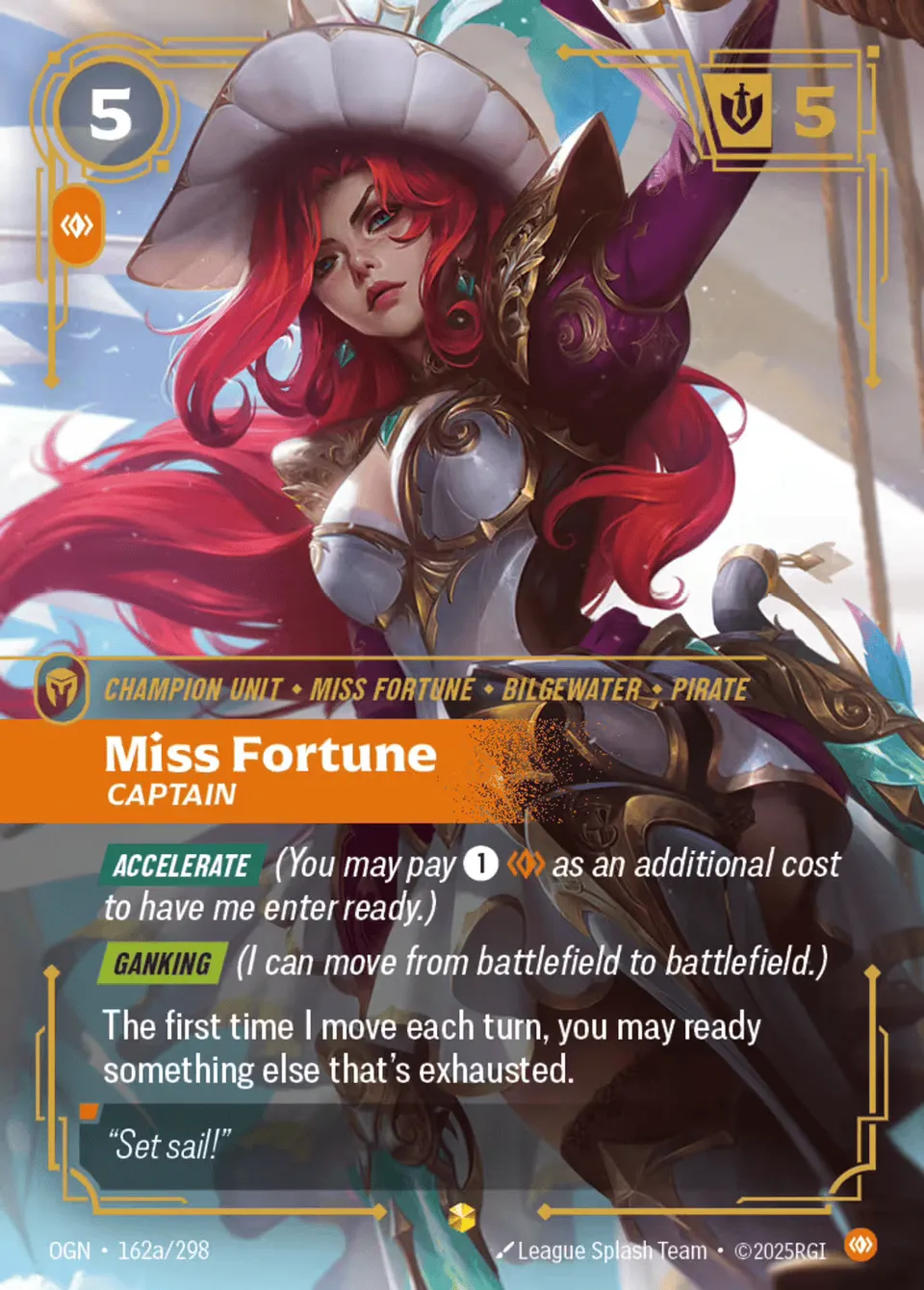 Miss Fortune - Captain (alt) from Origins - Main Set - Riftbound: League of Legends TCG