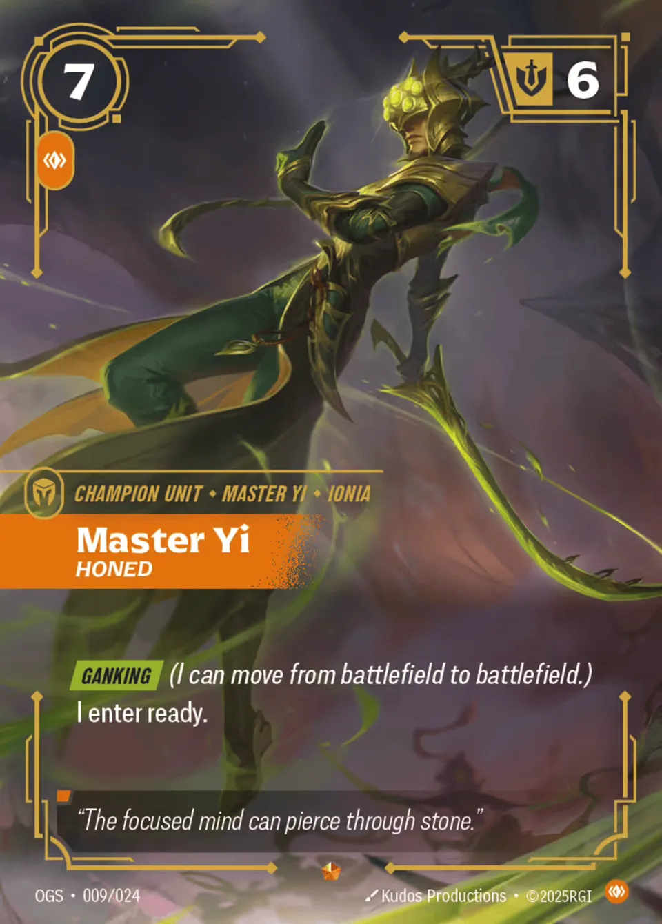 Master Yi - Honed from Origins - Proving Grounds - Riftbound: League of Legends TCG