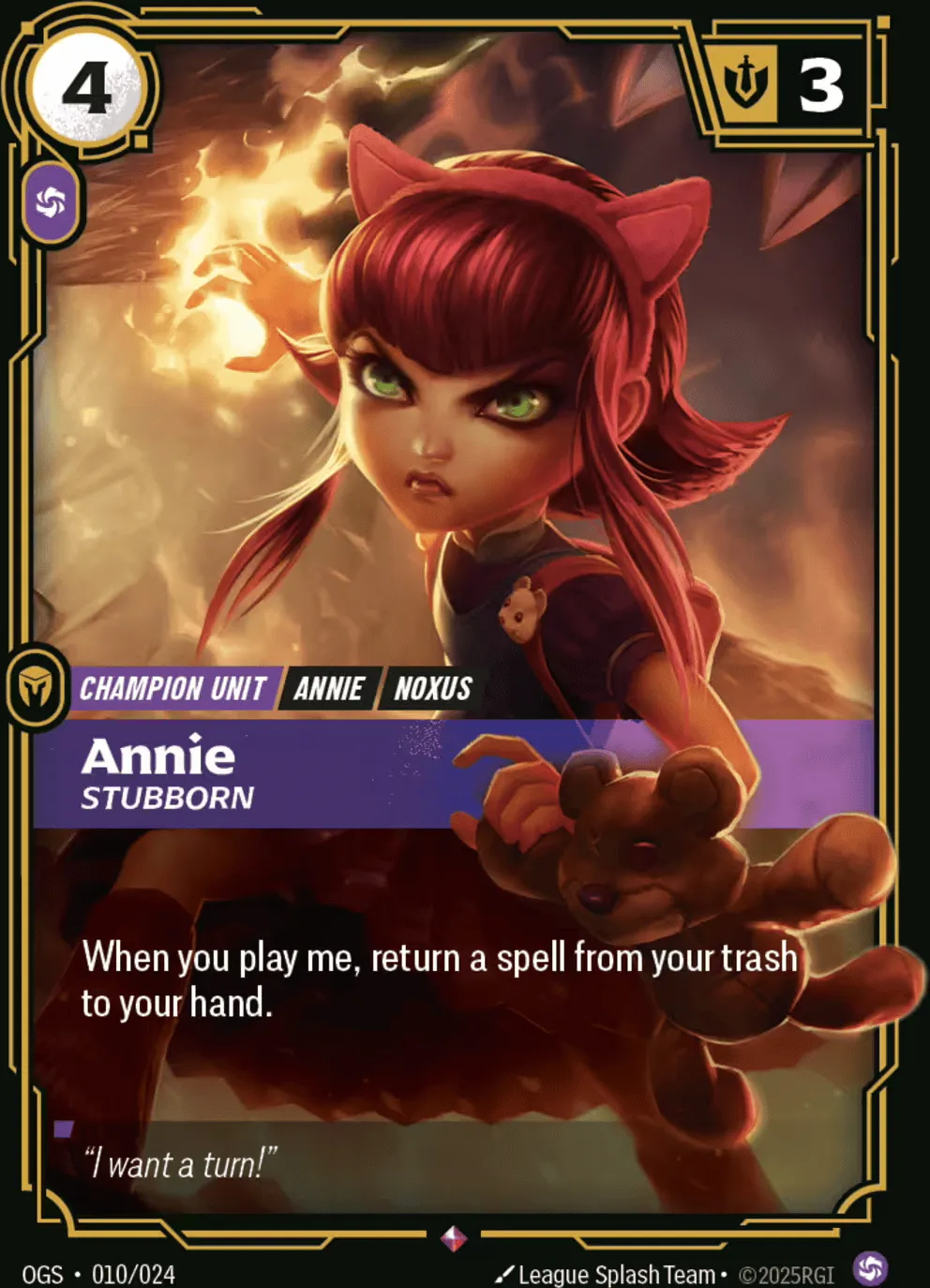 Annie - Stubborn — Origins - Proving Grounds — Riftbound