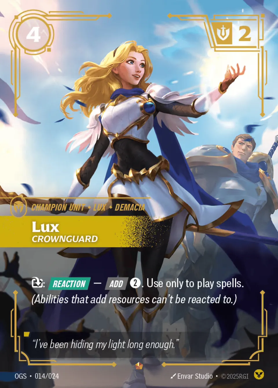 Lux - Crownguard from Origins - Proving Grounds - Riftbound: League of Legends TCG
