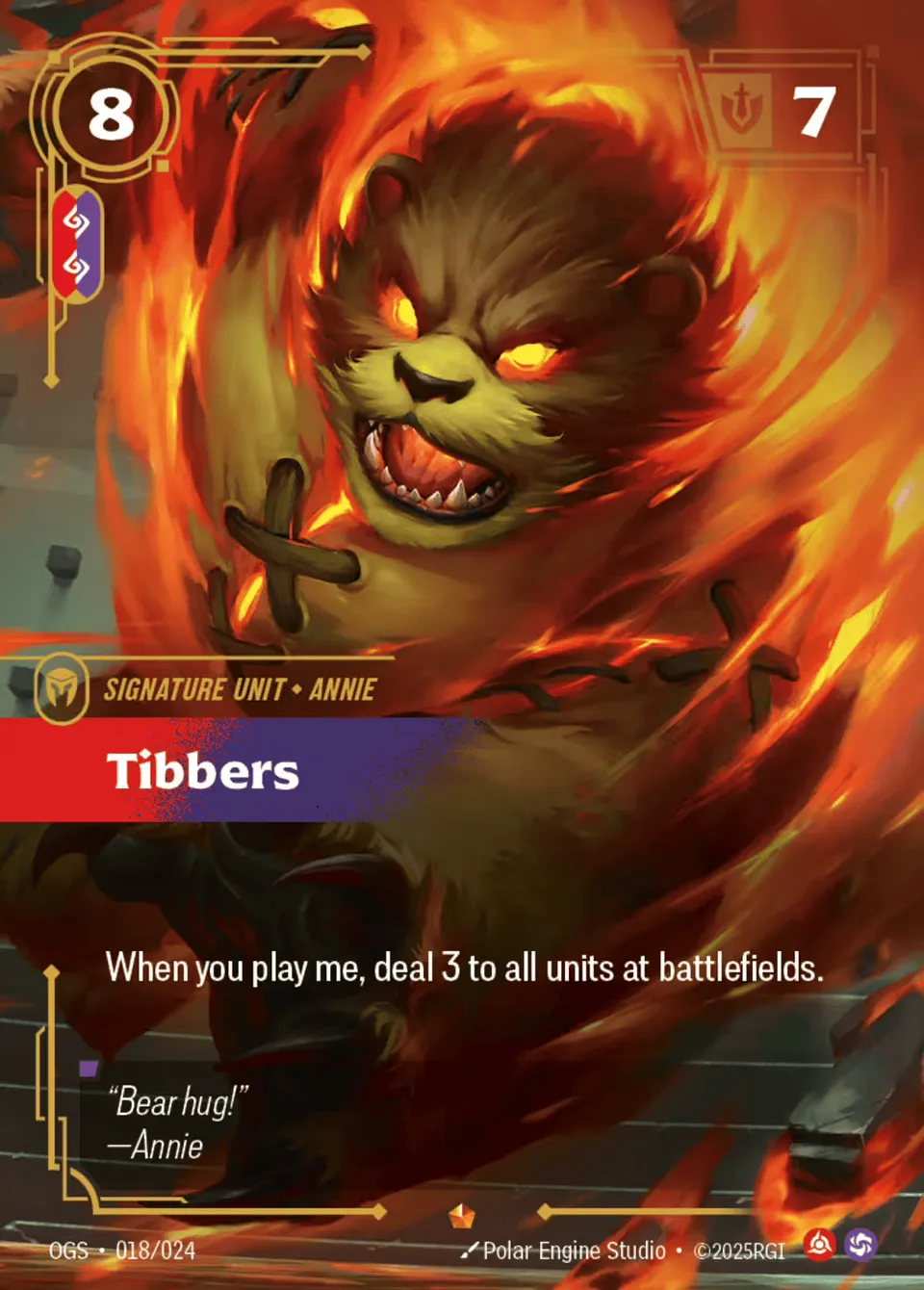 Tibbers from Origins - Proving Grounds - Riftbound: League of Legends TCG