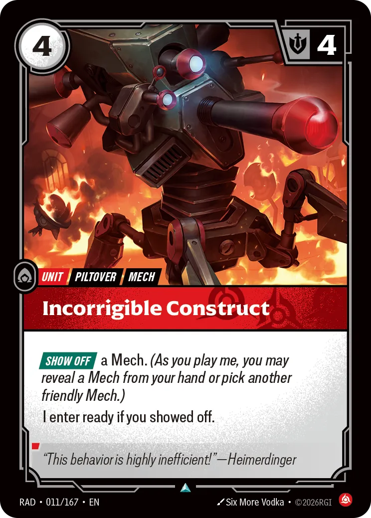 Incorrigible Construct — Radiance — Riftbound