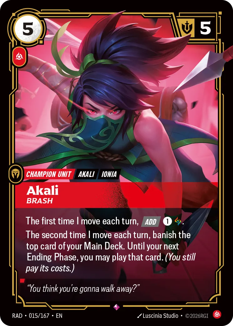 Akali - Brash — Radiance — Riftbound