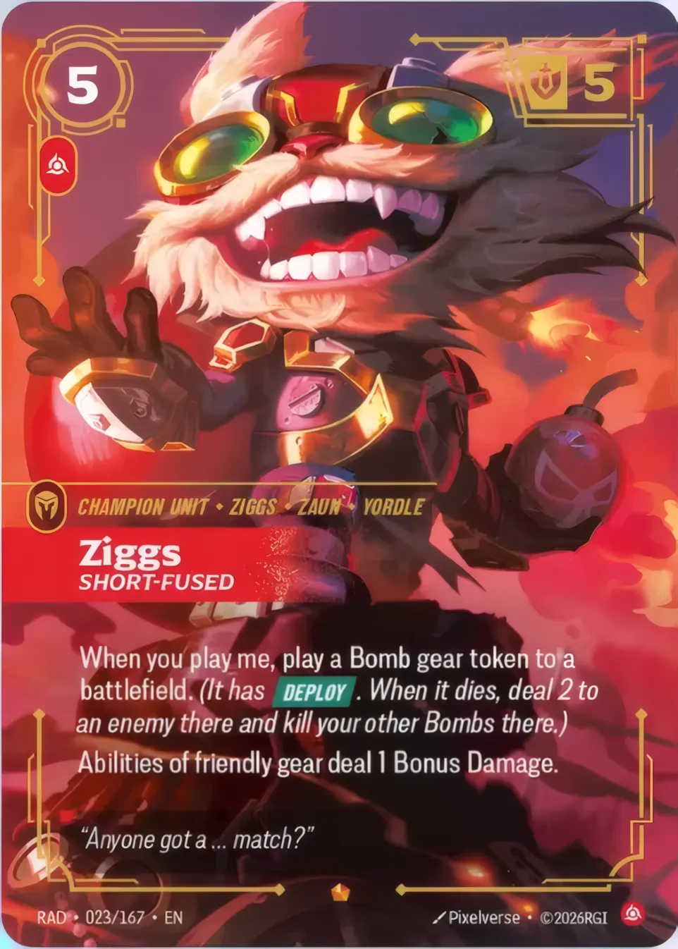 Ziggs - Short-Fused — Radiance — Riftbound