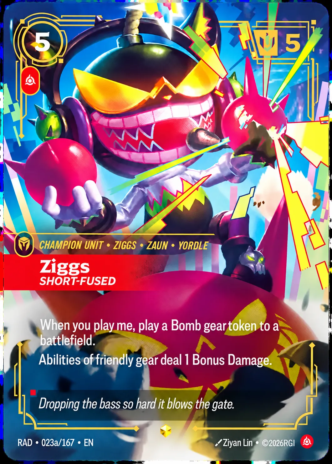 Ziggs - Short-Fused — Radiance — Riftbound