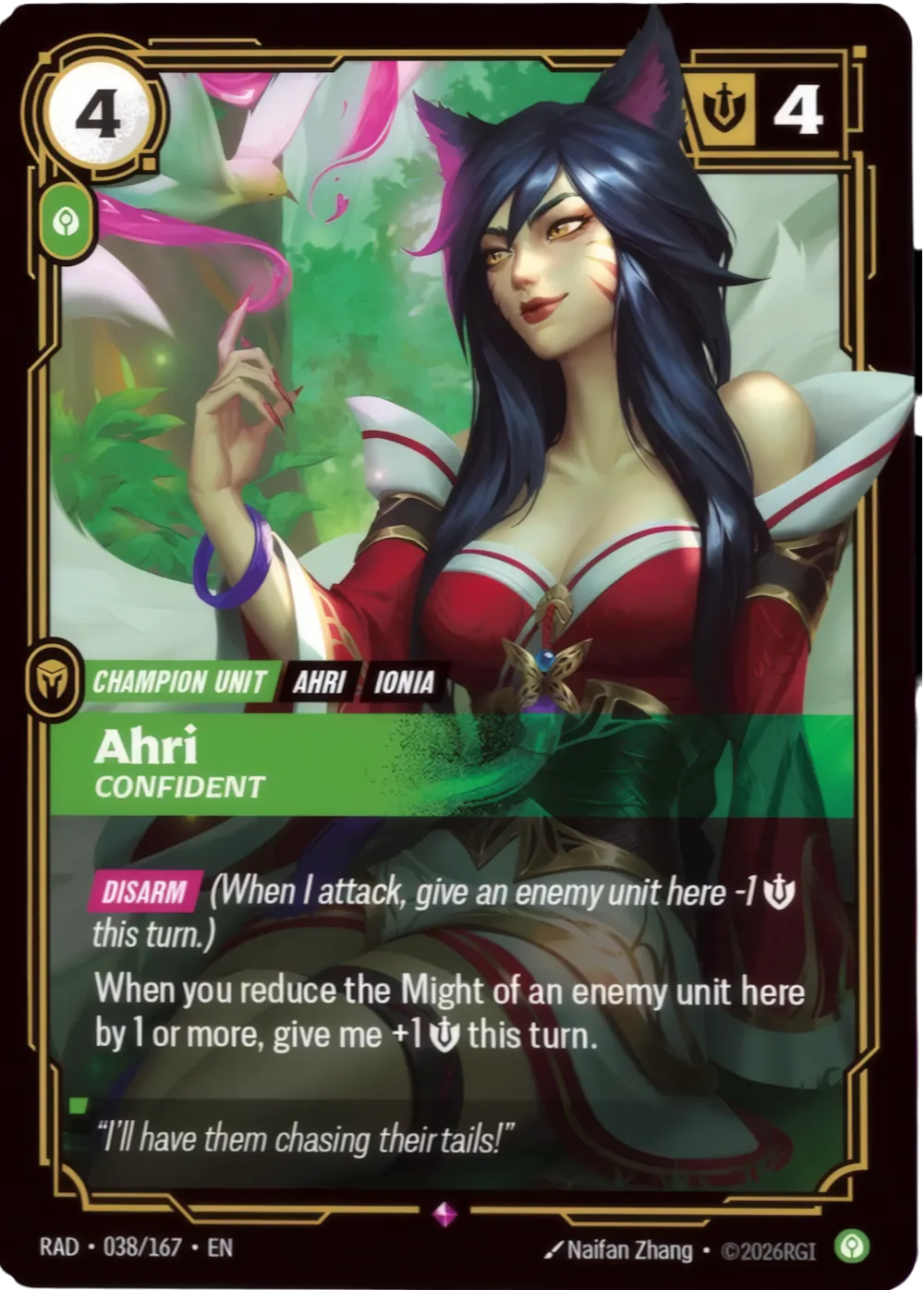 Ahri - Confident — Radiance — Riftbound