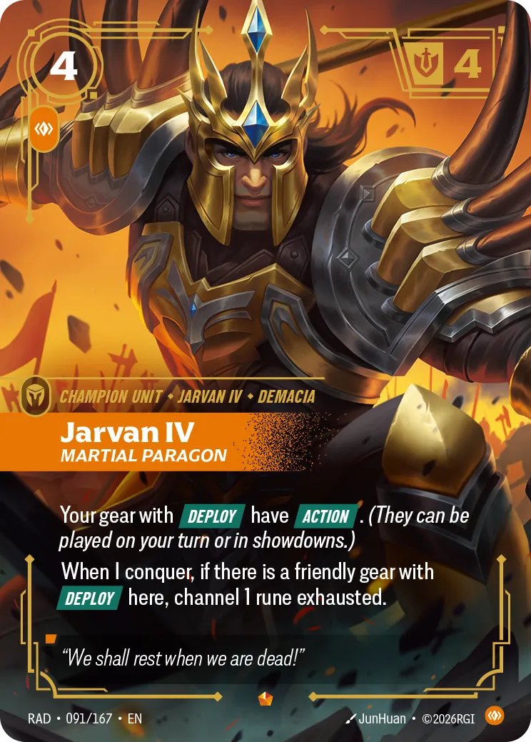 Jarvan IV - Martial Paragon — Radiance — Riftbound
