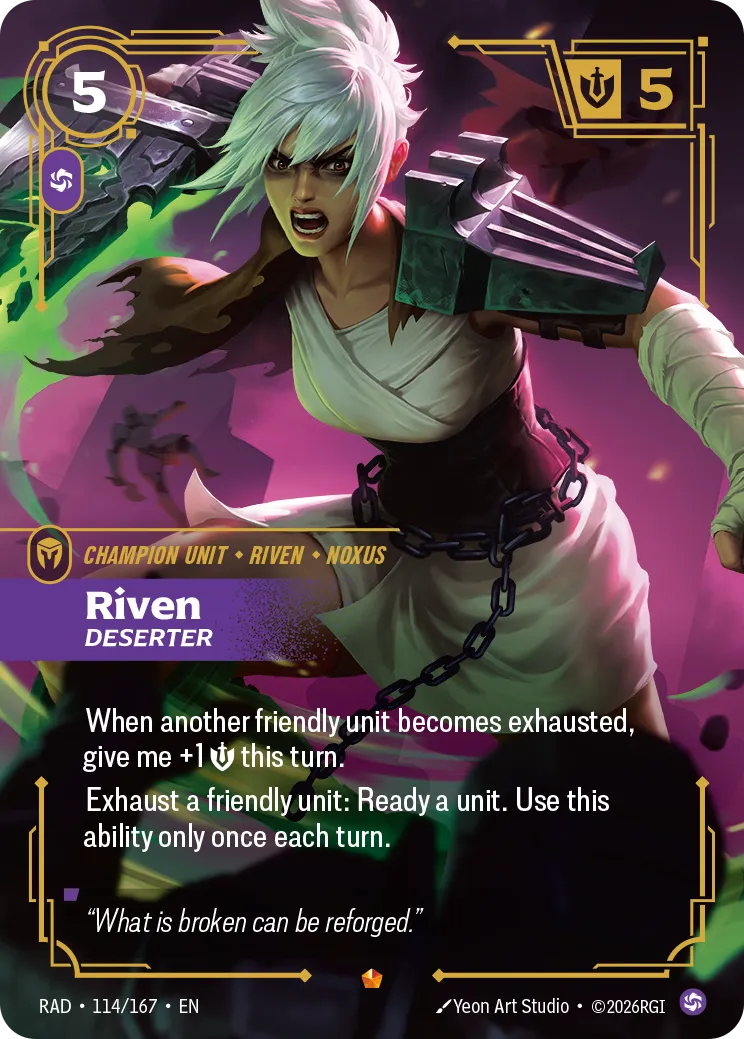 Riven - Deserter — Radiance — Riftbound