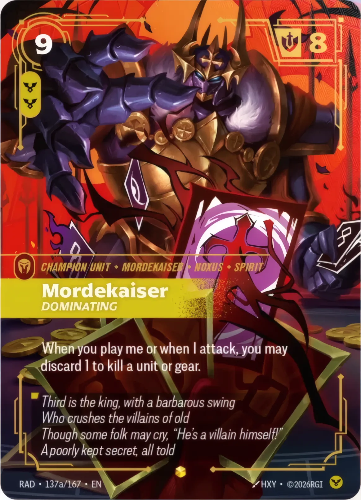 Mordekaiser - Dominating — Radiance — Riftbound