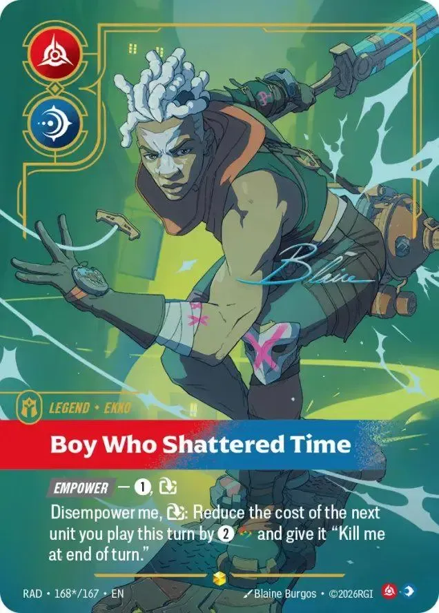 Ekko - Boy Who Shattered Time (Signature) — Radiance — Riftbound: League of Legends TCG