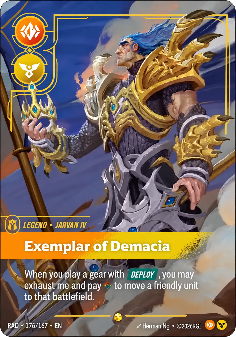 Jarvan IV - Exemplar of Demacia (Overnumbered) — Radiance — Riftbound