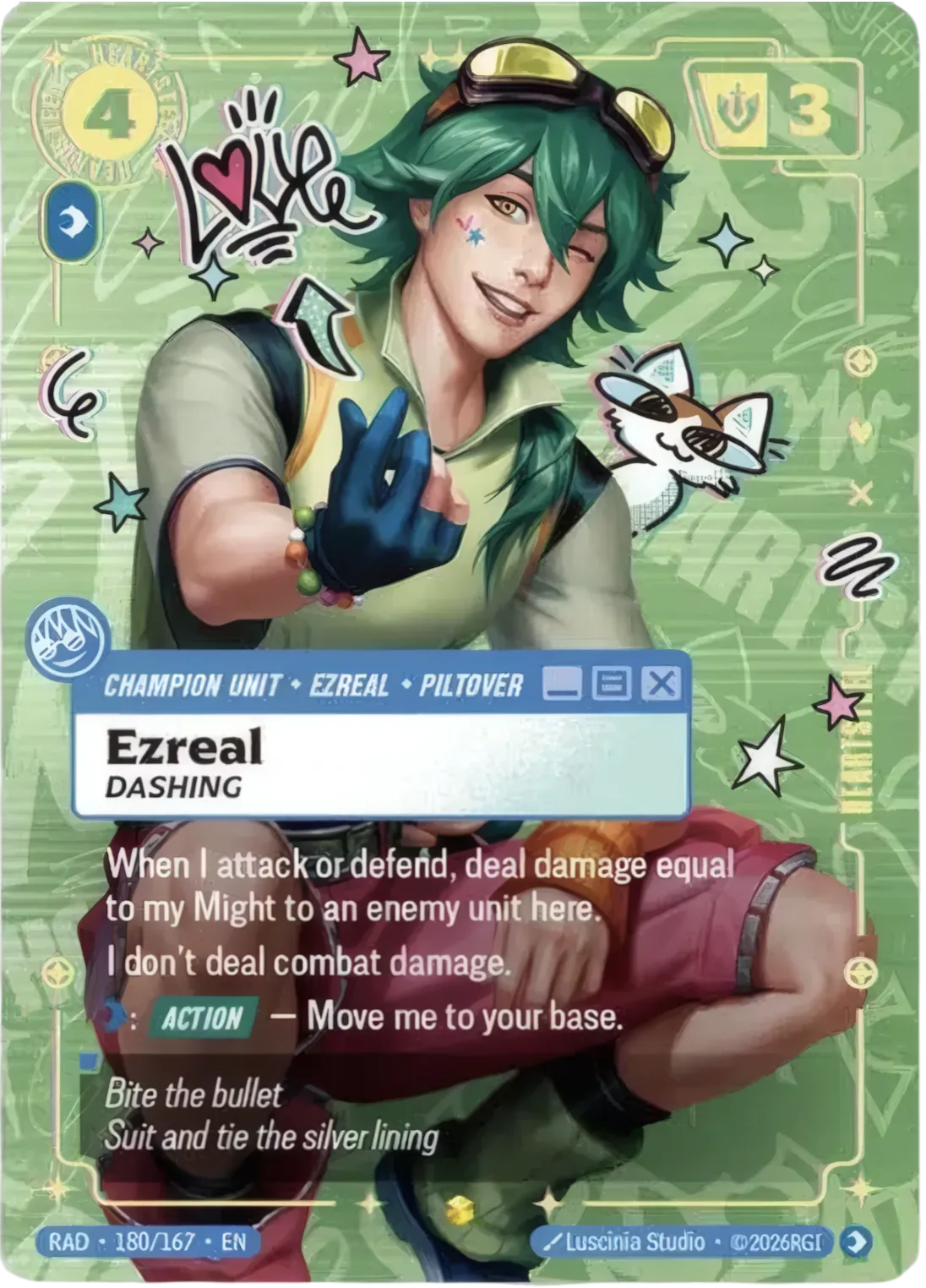 Ezreal - Dashing (Overnumbered) — Radiance — Riftbound: League of Legends TCG