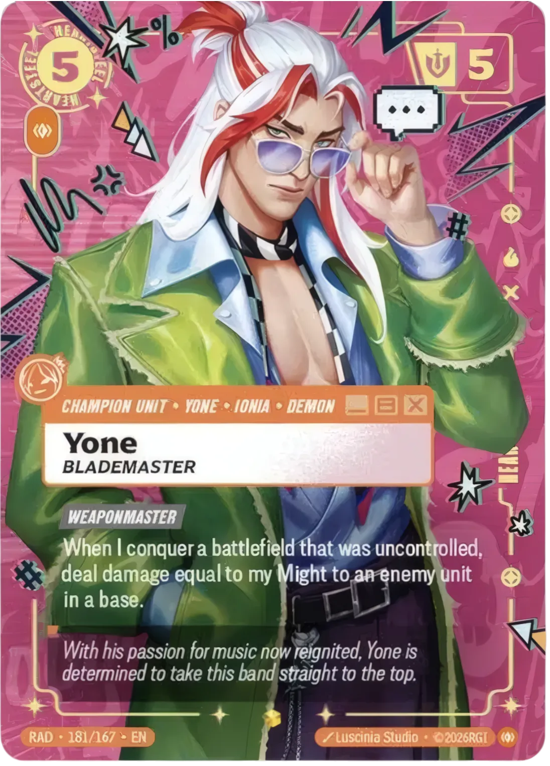 Yone - Blademaster (Overnumbered) — Radiance — Riftbound