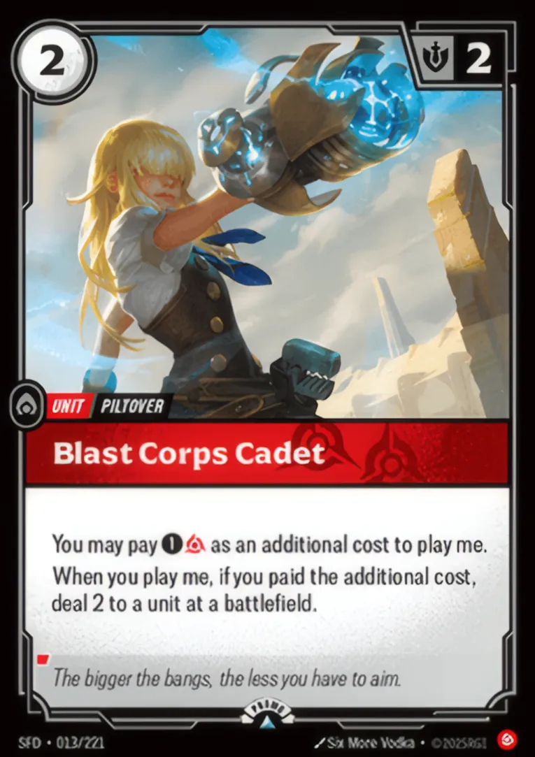 Blast Corps Cadet from Spiritforged - Promo Cards - Riftbound: League of Legends TCG