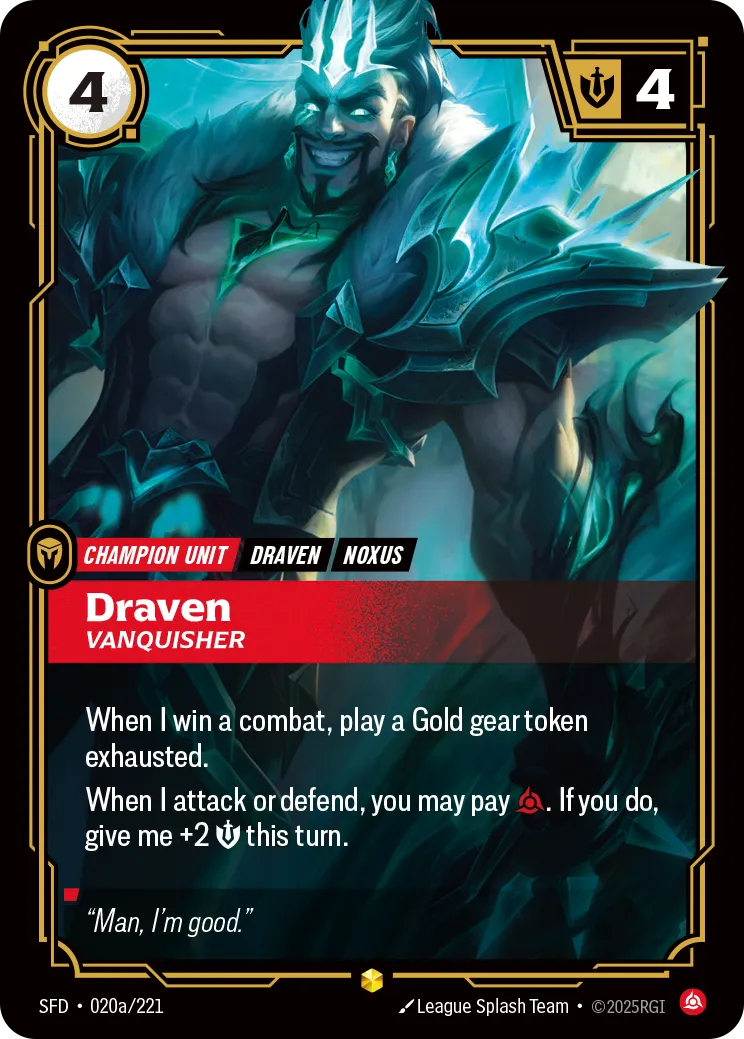 Draven - Vanquisher (Alternate Art) — Spiritforged — Riftbound