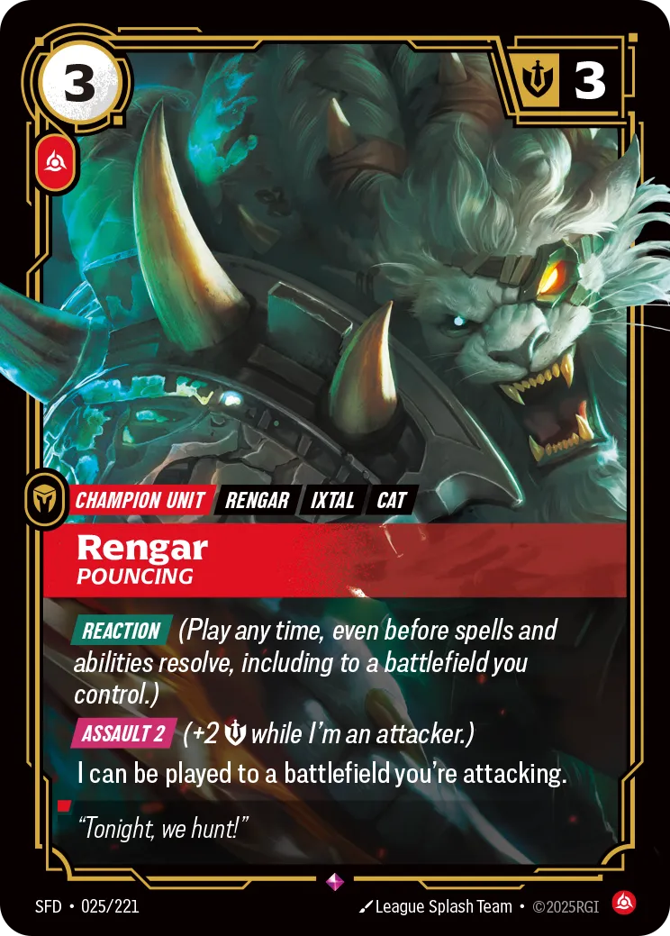 Rengar - Pouncing — Spiritforged — Riftbound