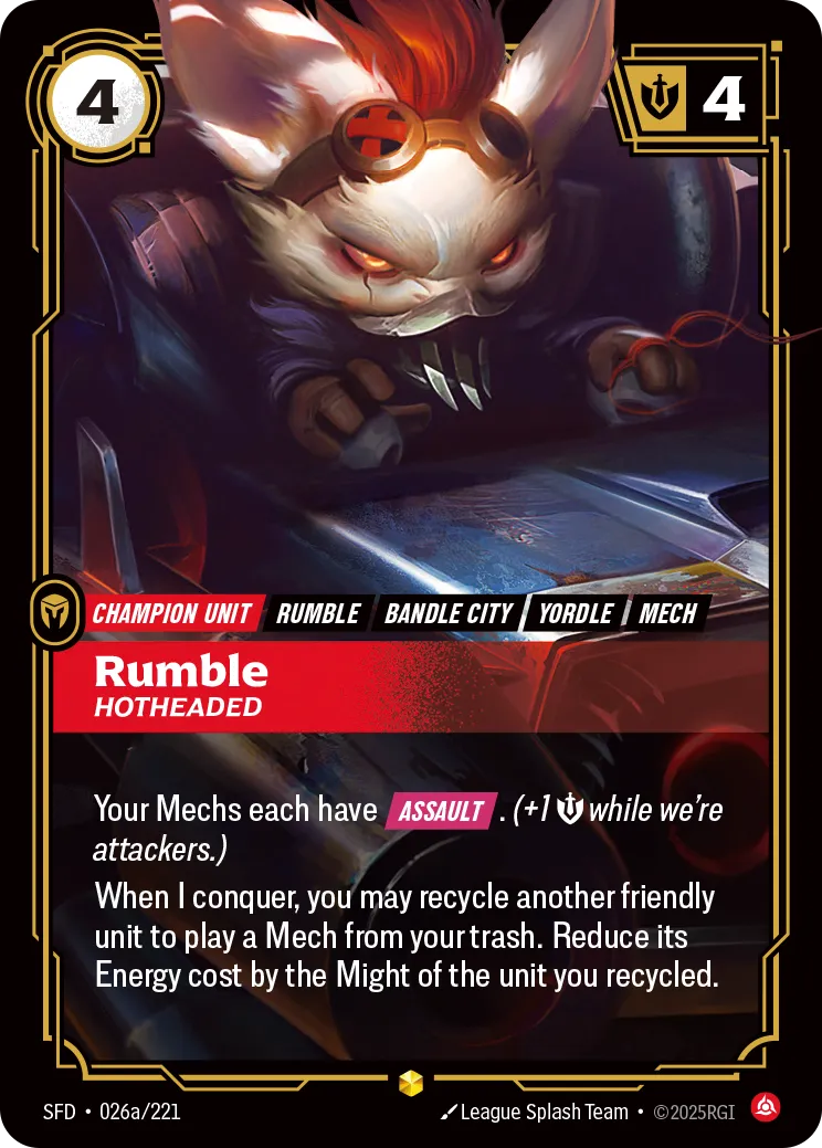 Rumble - Hotheaded (Alternate Art) — Spiritforged — Riftbound
