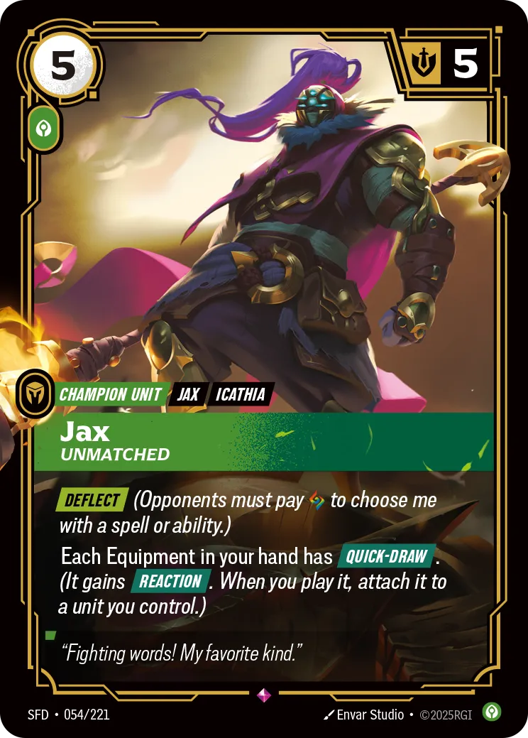 Jax - Unmatched — Spiritforged — Riftbound
