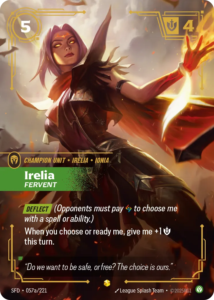 Irelia - Fervent (Alternate Art) — Spiritforged — Riftbound