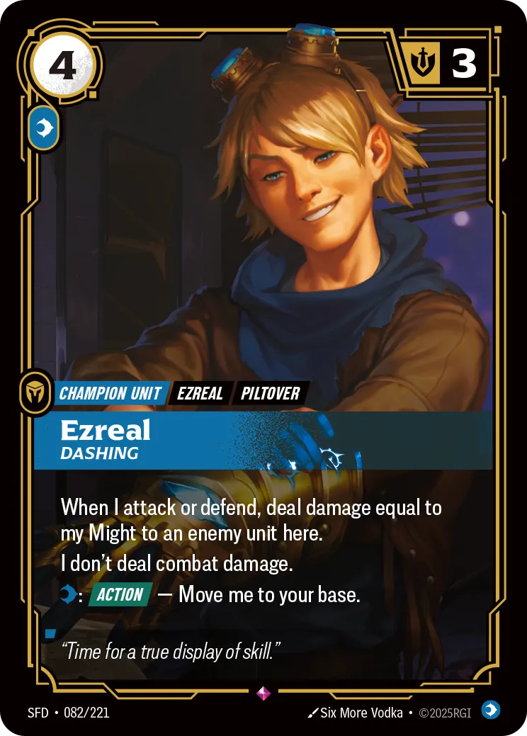Ezreal - Dashing — Spiritforged — Riftbound