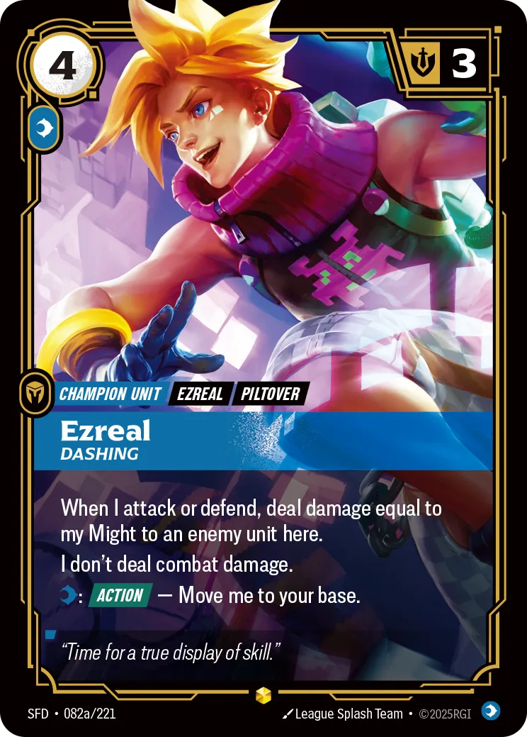 Ezreal - Dashing (Alternate Art) — Spiritforged — Riftbound