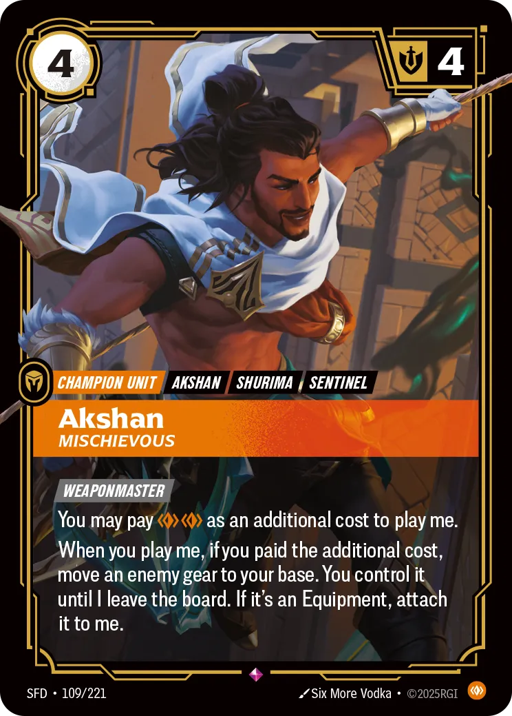 Akshan - Mischievous — Spiritforged — Riftbound