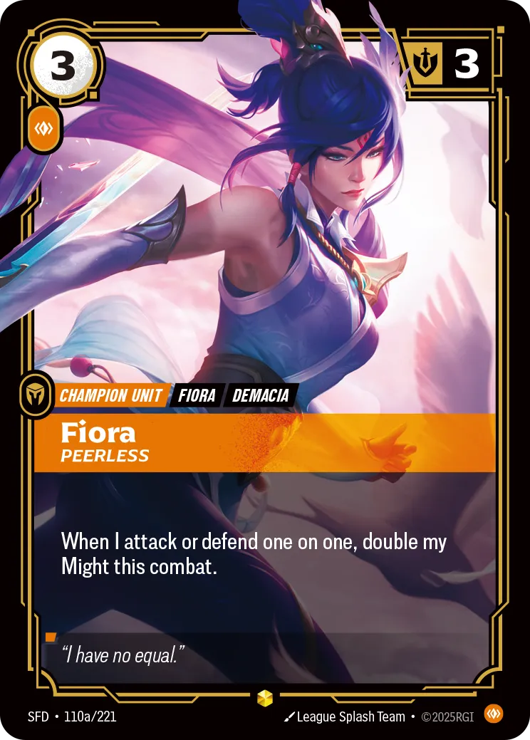 Fiora - Peerless (Alternate Art) — Spiritforged — Riftbound
