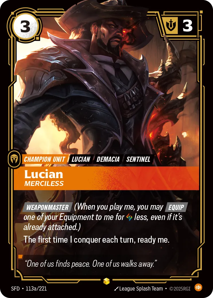 Lucian - Merciless (Alternate Art) — Spiritforged — Riftbound