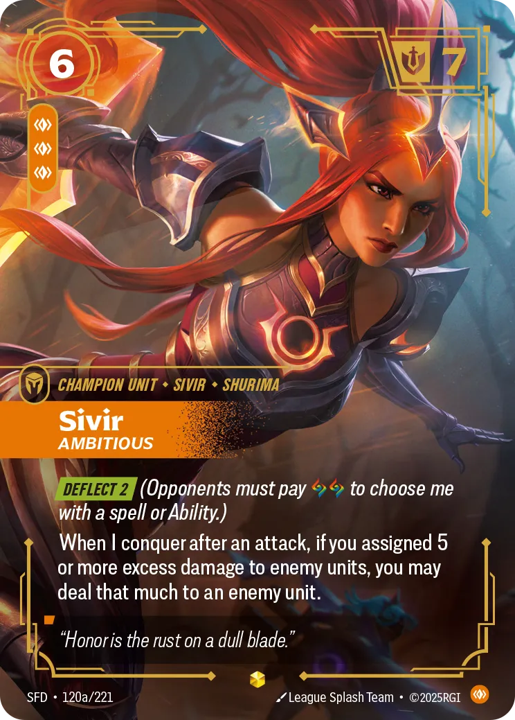 Sivir - Ambitious (Alternate Art) — Spiritforged — Riftbound: League of Legends TCG