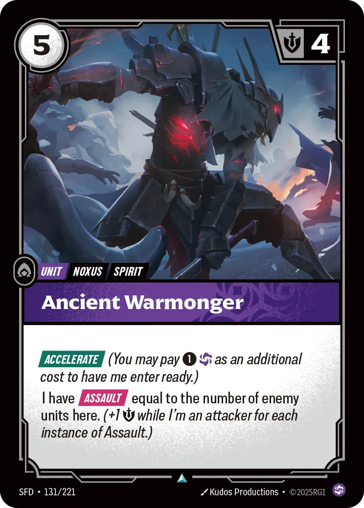 Ancient Warmonger — Spiritforged — Riftbound