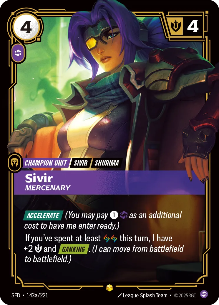 Sivir - Mercenary (Alternate Art) — Spiritforged — Riftbound