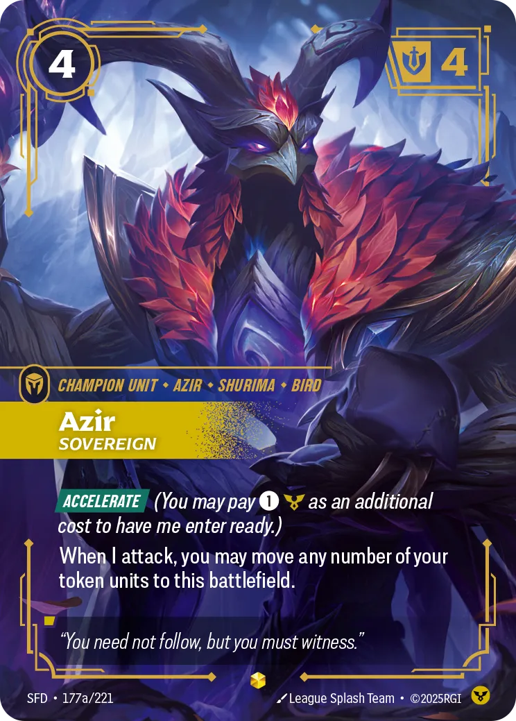 Azir - Sovereign (Alternate Art) — Spiritforged — Riftbound